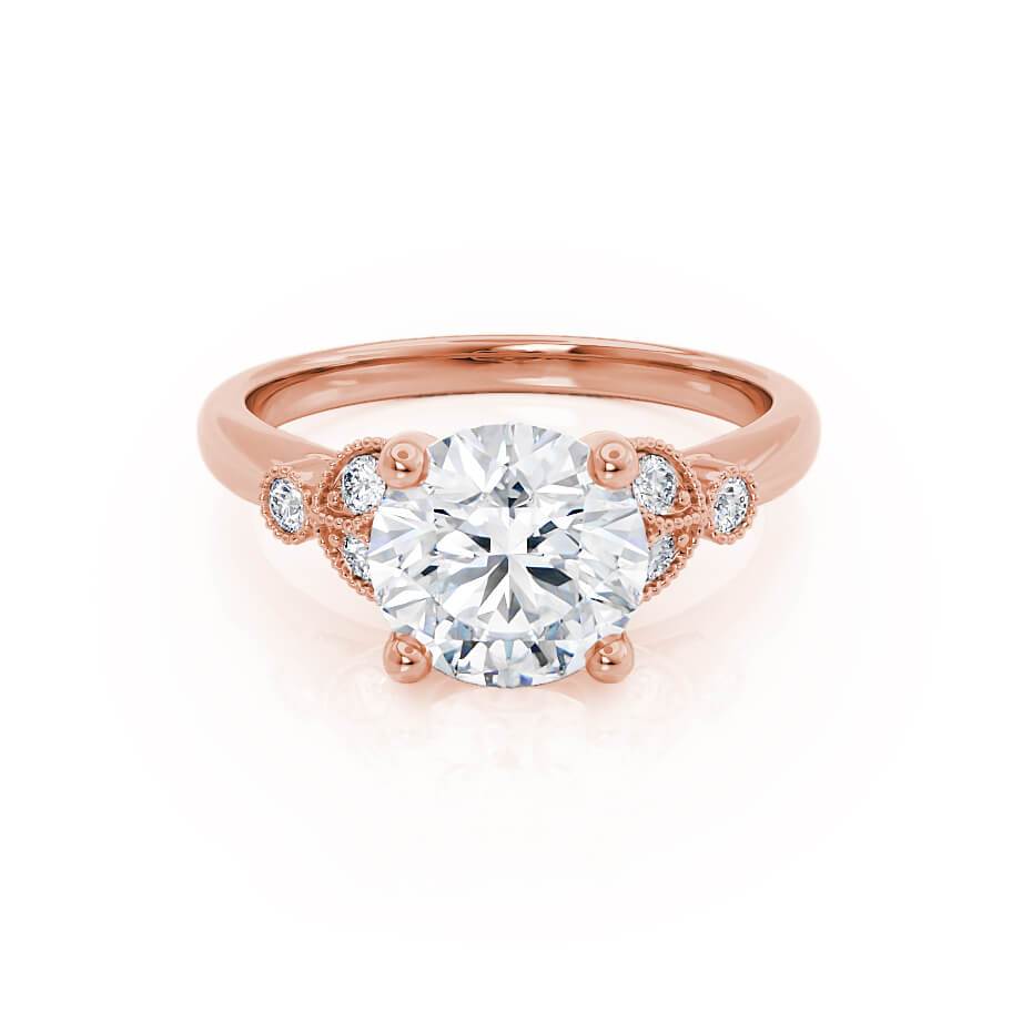 Round Cluster Lab Grown Diamond Engagement Ring
