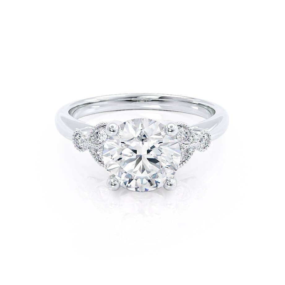 Round Cluster Lab Grown Diamond Engagement Ring