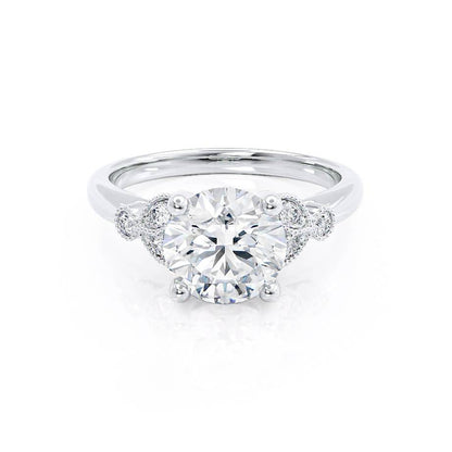 Round Cluster Lab Grown Diamond Engagement Ring