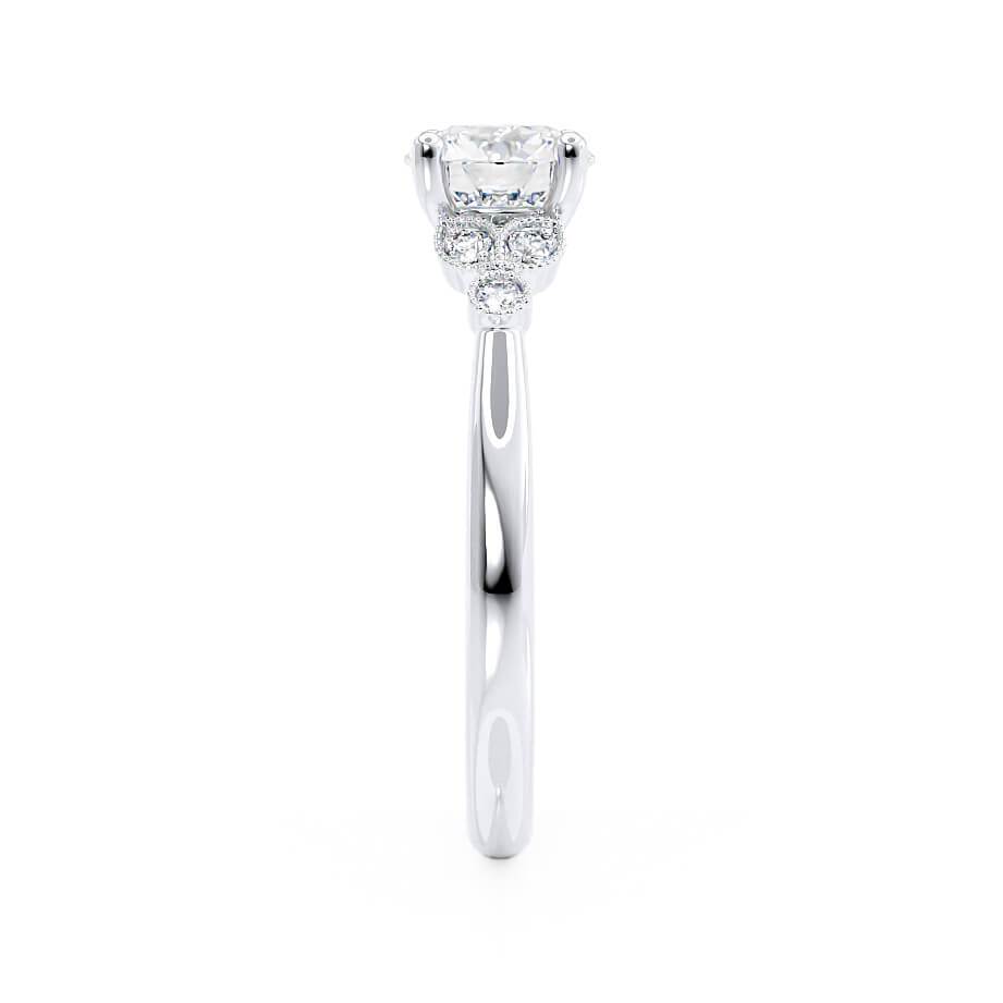 Round Cluster Lab Grown Diamond Engagement Ring