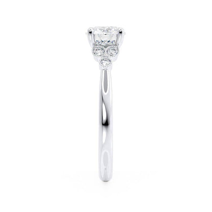 Round Cluster Lab Grown Diamond Engagement Ring