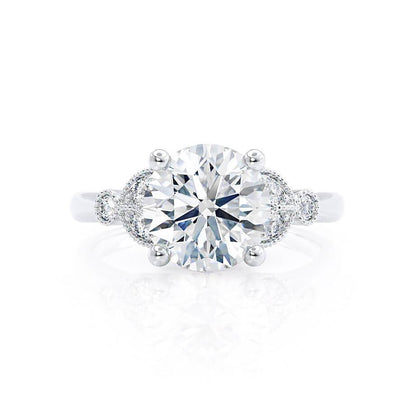 Round Cluster Lab Grown Diamond Engagement Ring