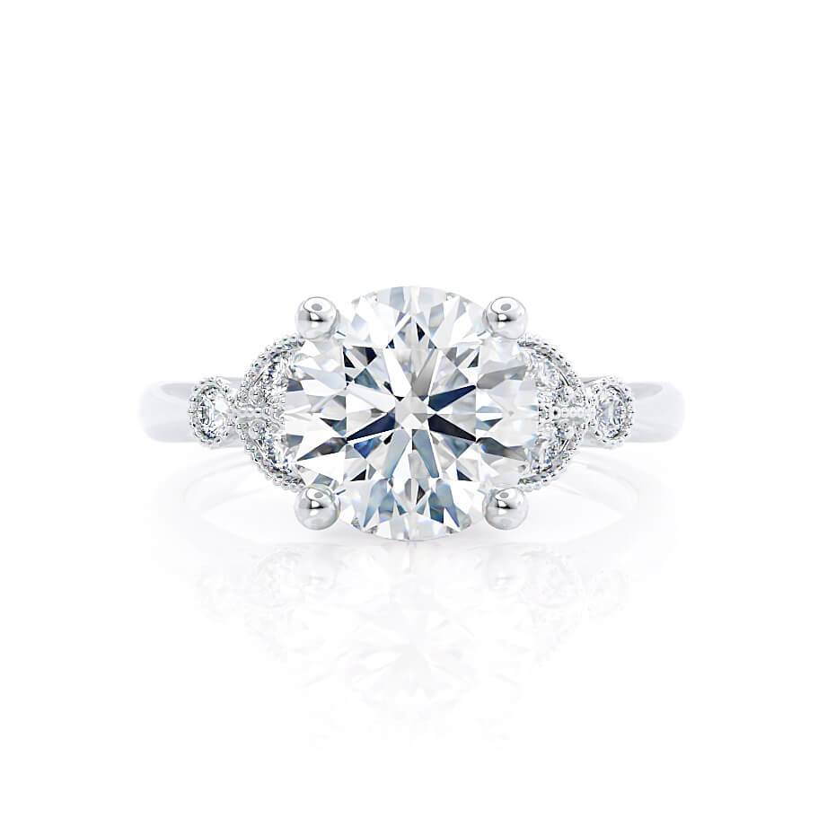 Round Cluster Lab Grown Diamond Engagement Ring