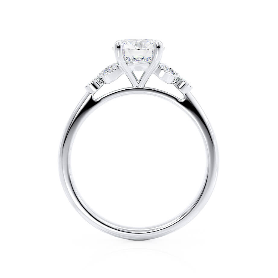 1.50 CT Round Shaped Moissanite Cluster Style Engagement Ring 6