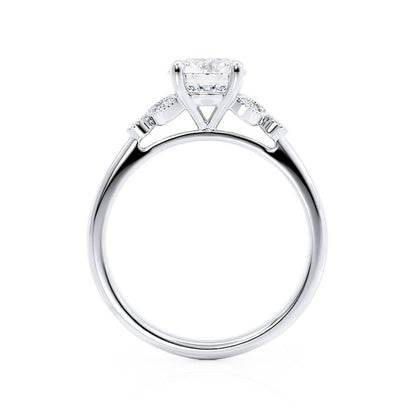 1.50 CT Round Shaped Moissanite Cluster Style Engagement Ring 6