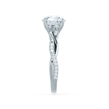 Round Twisted Pave Lab Grown Diamond Engagement Ring