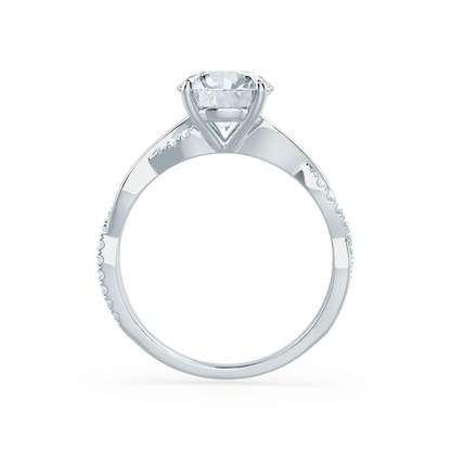 Oval Twisted Pave Lab Grown Diamond Engagement Ring