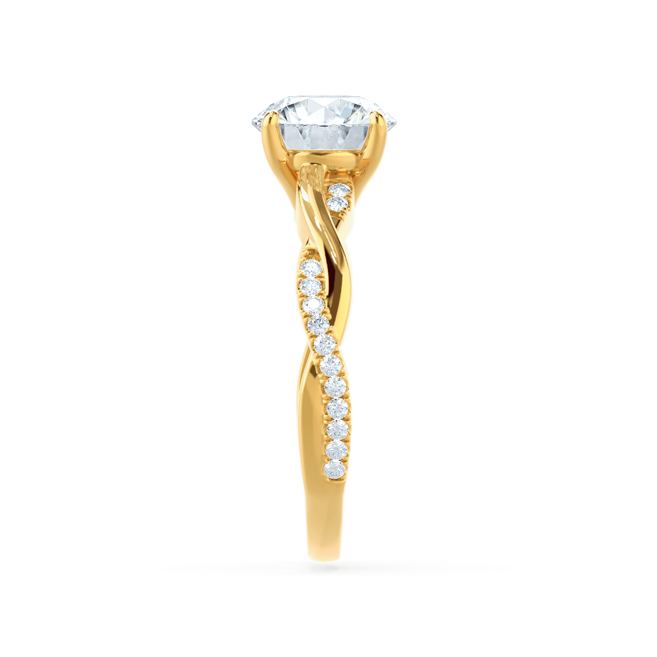 Round Pave Lab Grown Diamond Engagement Ring
