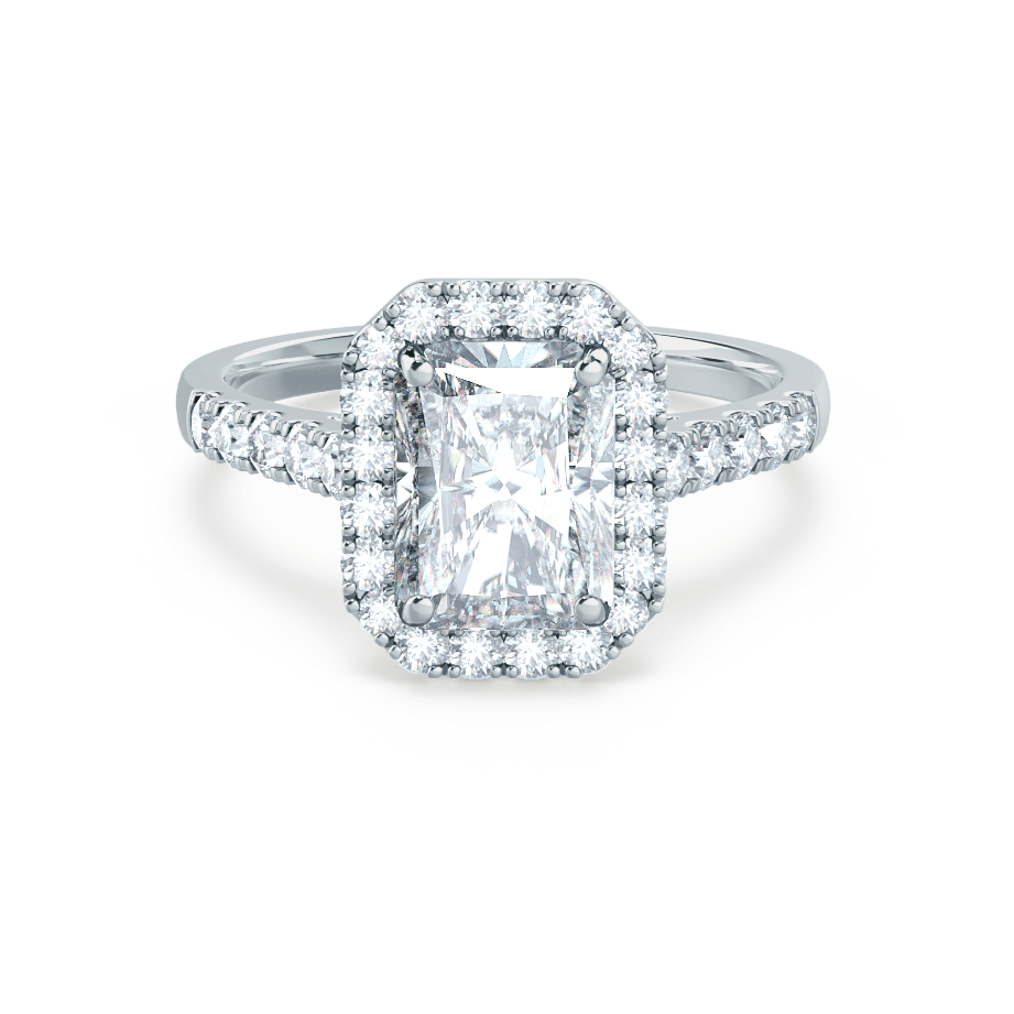 Radiant Halo & Pave Lab Grown Diamond Engagement Ring