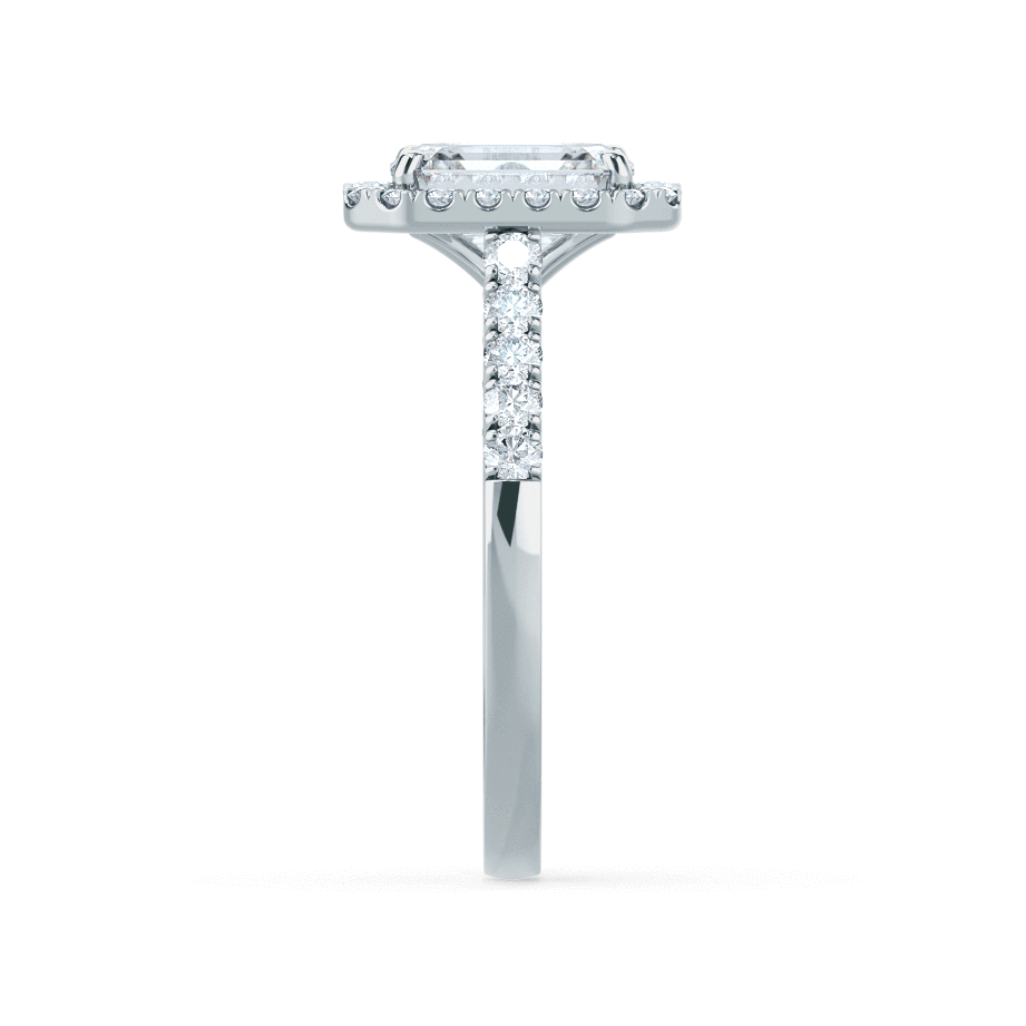 Emerald Halo & Pave Lab Grown Diamond Engagement Ring