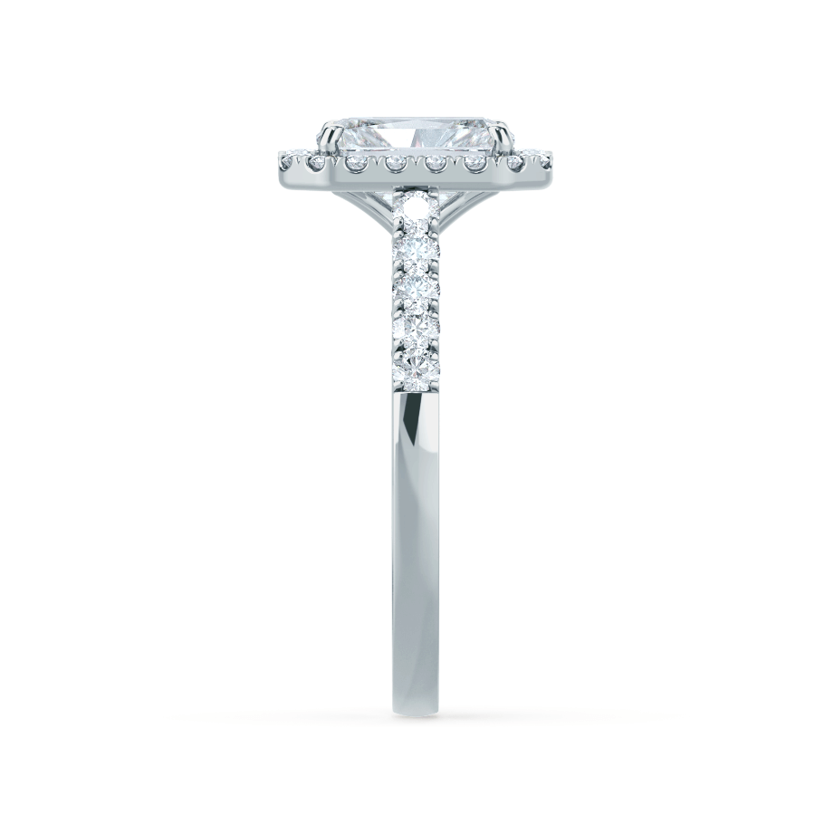 0.70 CT Radiant Shaped Moissanite Halo Engagement Ring 3