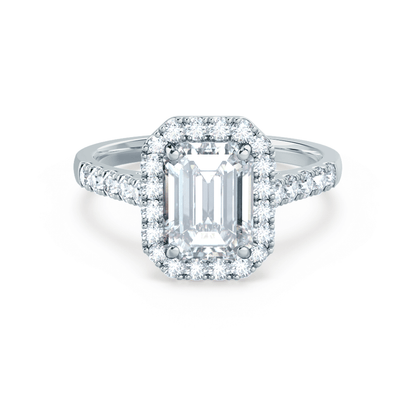 Emerald Halo & Pave Lab Grown Diamond Engagement Ring