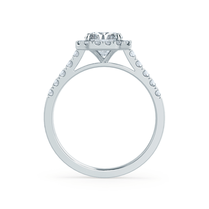 Radiant Halo & Pave Lab Grown Diamond Engagement Ring
