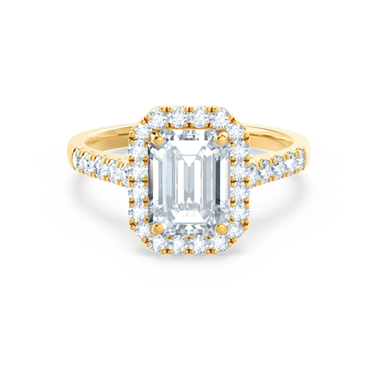 Emerald Halo & Pave Lab Grown Diamond Engagement Ring