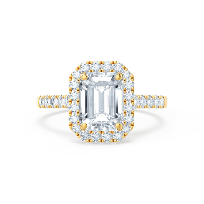 1.01 CT Emerald Shaped Moissanite Halo Style Engagement Ring 5