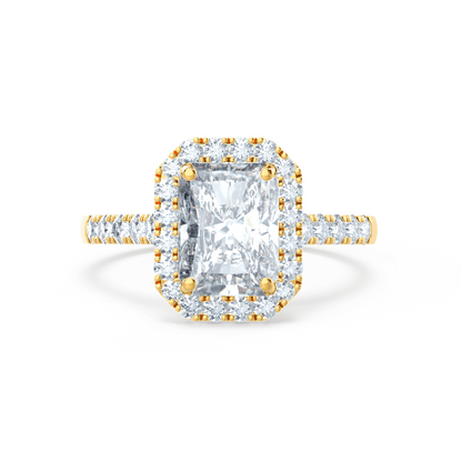 0.70 CT Radiant Shaped Moissanite Halo Style Engagement Ring 4