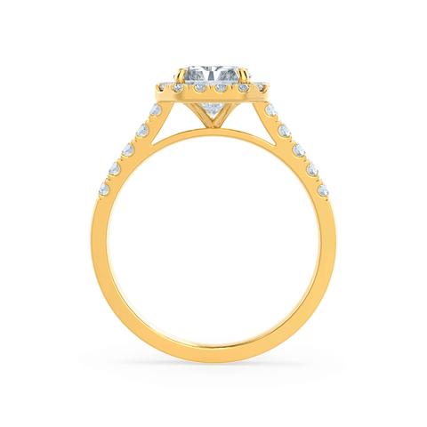0.70 CT Radiant Shaped Moissanite Halo Style Engagement Ring 5