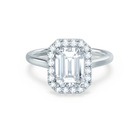 1.75 CT Emerald Shaped Halo Style Moissanite Engagement Ring 1