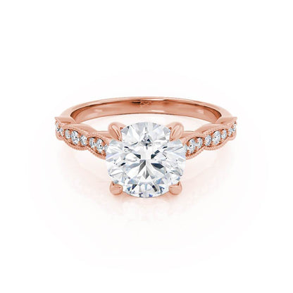 Round Pave Lab Grown Diamond Engagement Ring