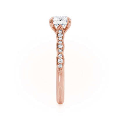 Round Pave Lab Grown Diamond Engagement Ring