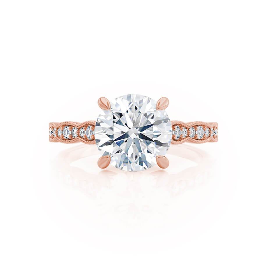Round Pave Lab Grown Diamond Engagement Ring