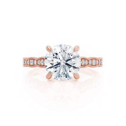 Round Pave Lab Grown Diamond Engagement Ring