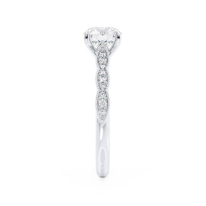 Round Pave Lab Grown Diamond Engagement Ring