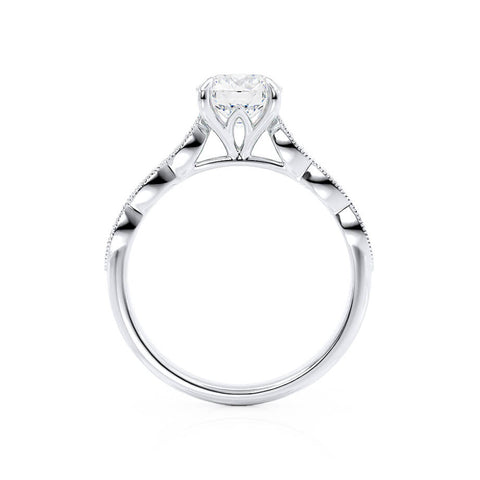 1.0 CT Round Shaped Moissanite Solitaire Pave Style Engagement Ring 6