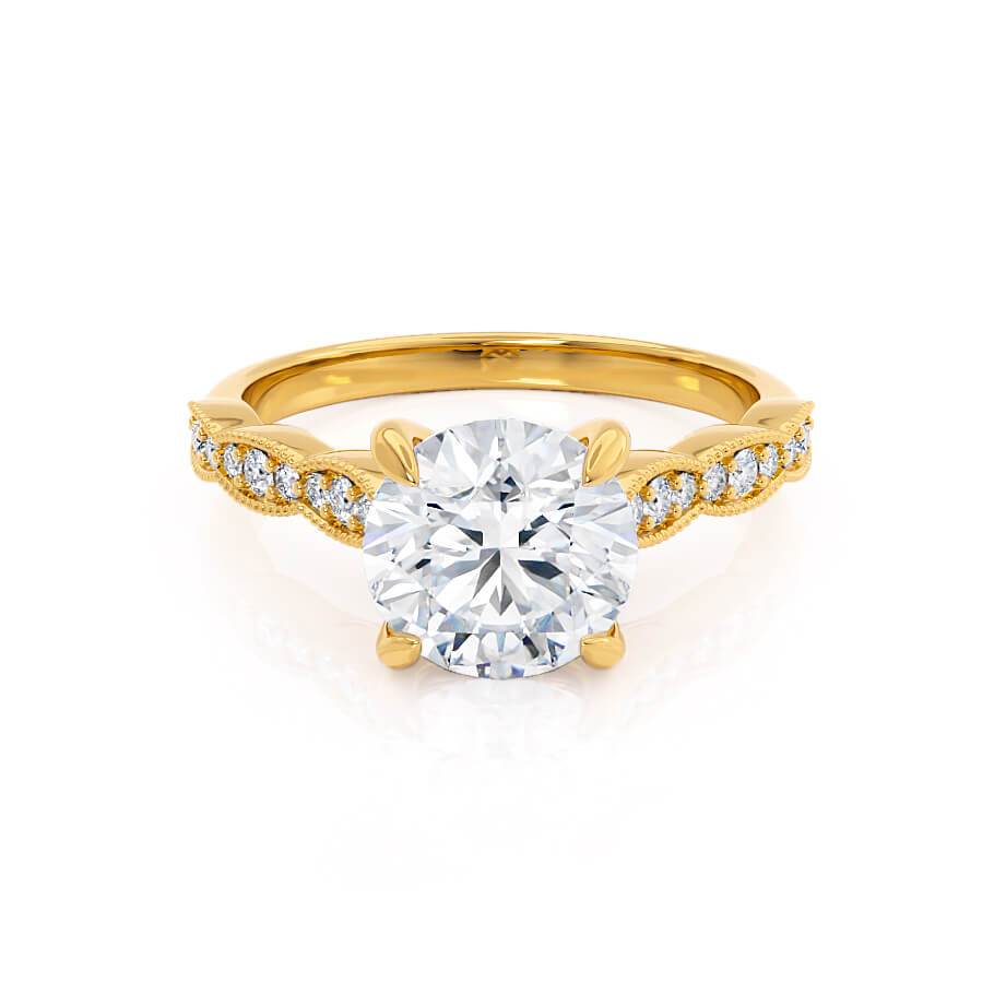 Round Pave Lab Grown Diamond Engagement Ring