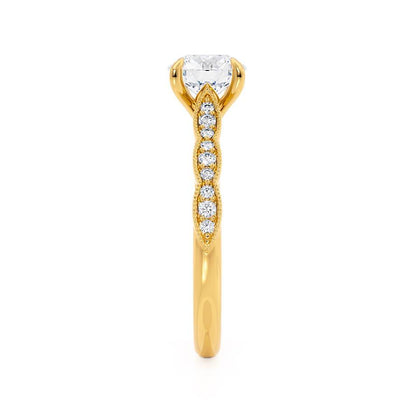 Round Pave Lab Grown Diamond Engagement Ring