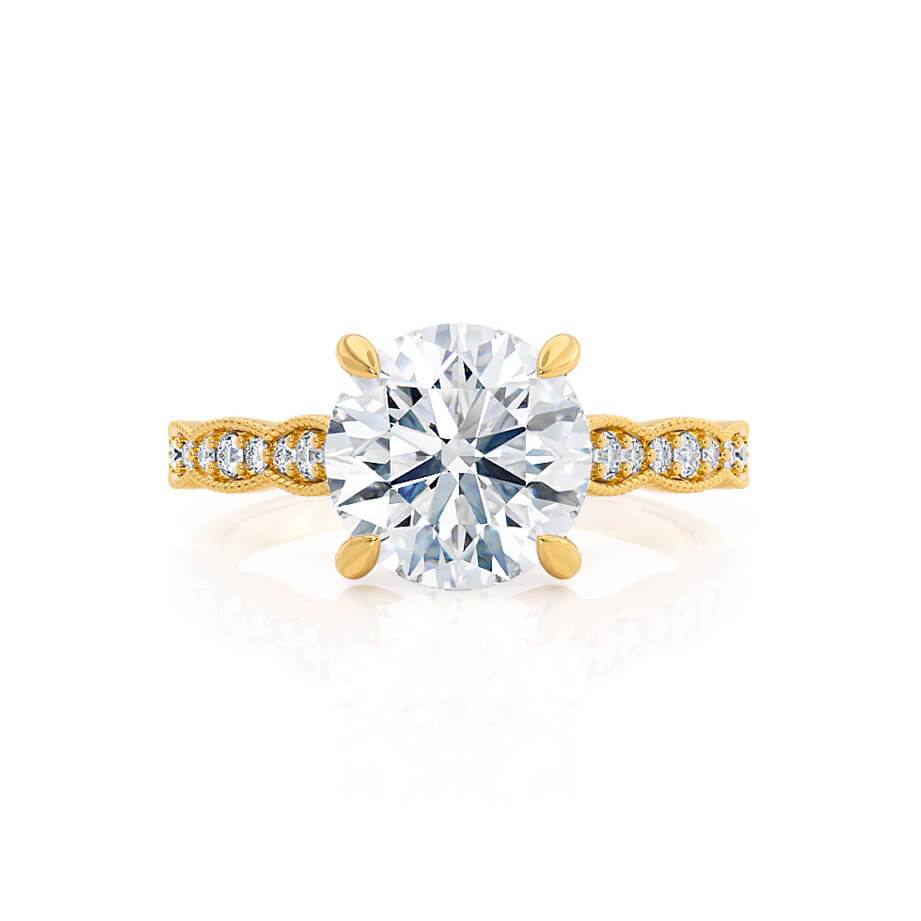 Round Pave Lab Grown Diamond Engagement Ring