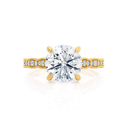 Round Pave Lab Grown Diamond Engagement Ring