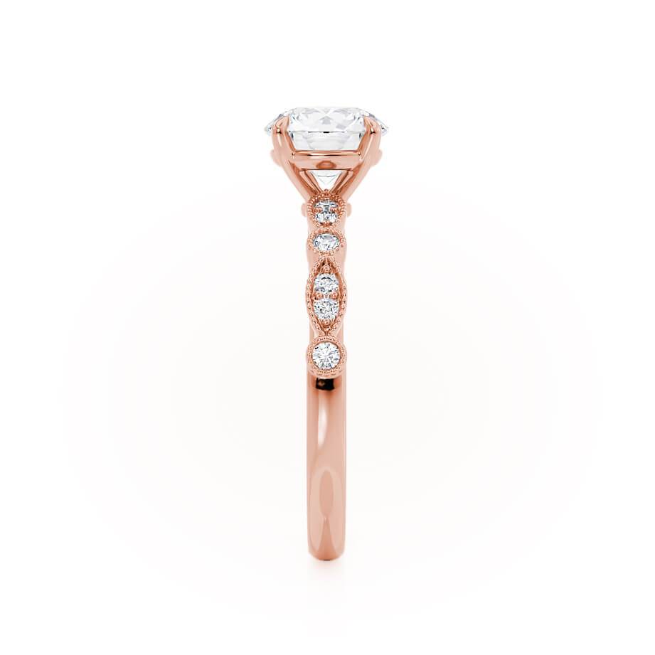 Round Vintage Pave Lab Grown Diamond Engagement Ring