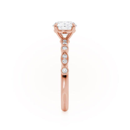 Round Vintage Pave Lab Grown Diamond Engagement Ring