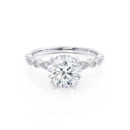 Round Pave Lab Grown Diamond Engagement Ring