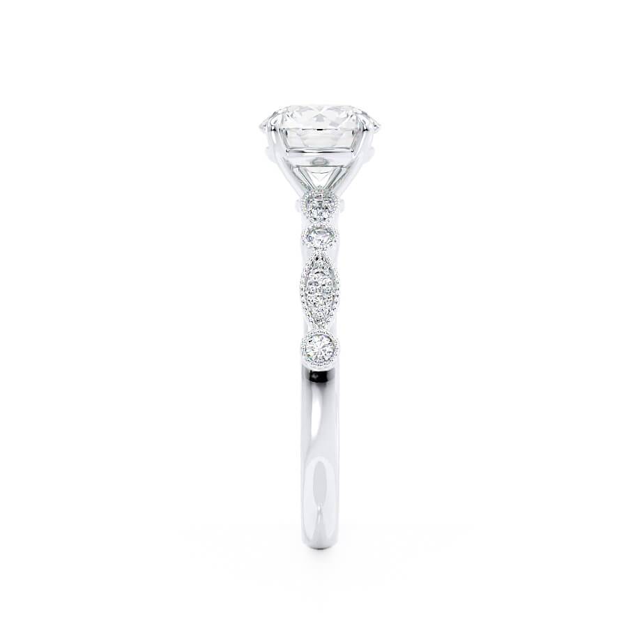 Round Pave Lab Grown Diamond Engagement Ring