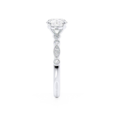 1.0 CT Round Shaped Moissanite Solitaire Pave Setting Engagement Ring 3