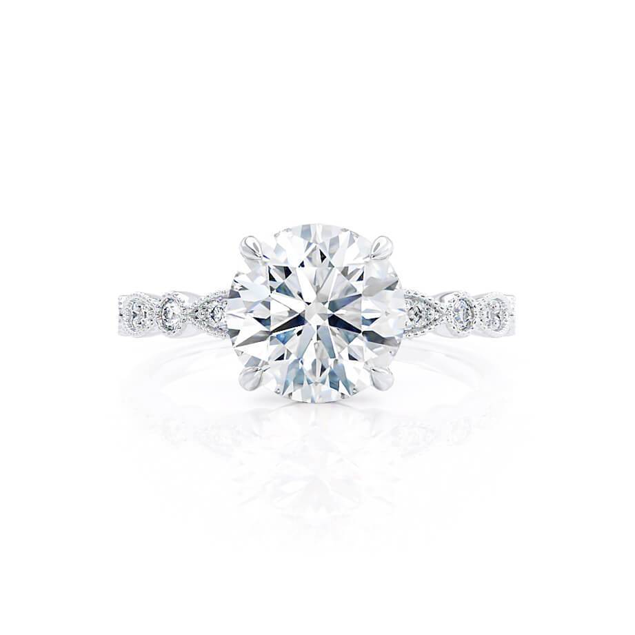 Round Pave Lab Grown Diamond Engagement Ring
