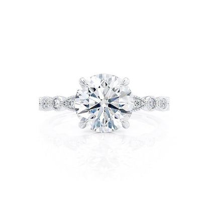 Round Pave Lab Grown Diamond Engagement Ring