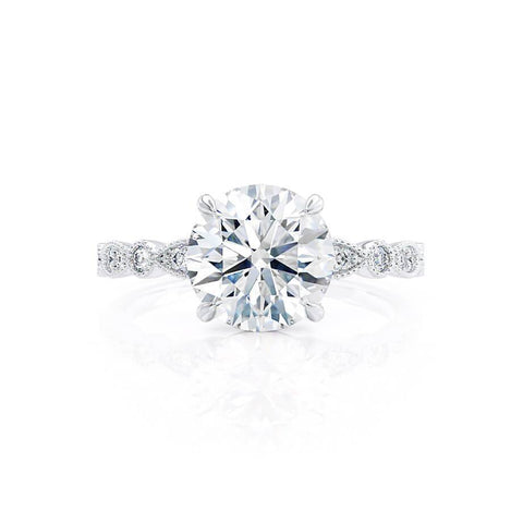 1.0 CT Round Shaped Moissanite Solitaire Pave Setting Engagement Ring 4