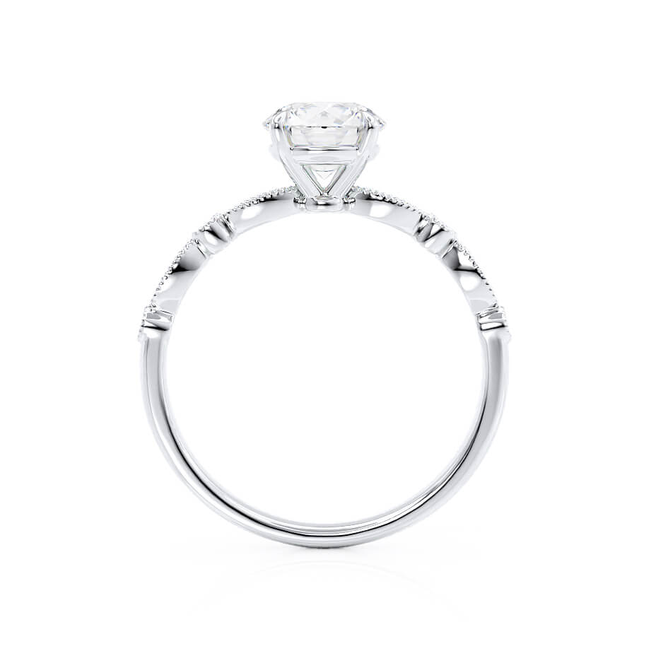 1.0 CT Round Shaped Moissanite Solitaire Pave Setting Engagement Ring 5