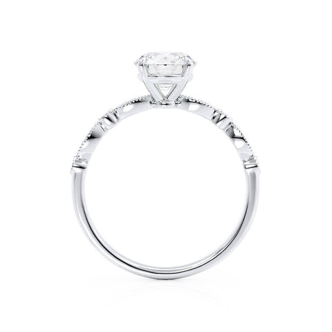 1.0 CT Round Shaped Moissanite Solitaire Pave Setting Engagement Ring 5