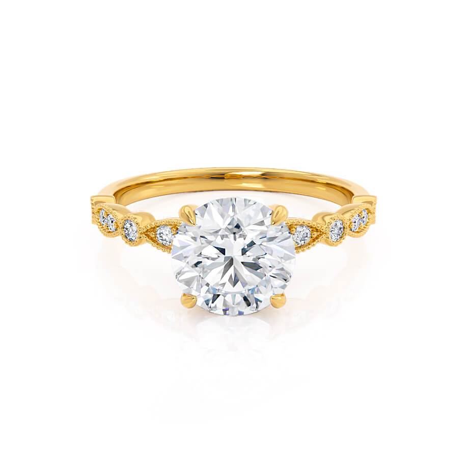 1.0 CT Round Shaped Moissanite Solitaire Style Engagement Ring 2