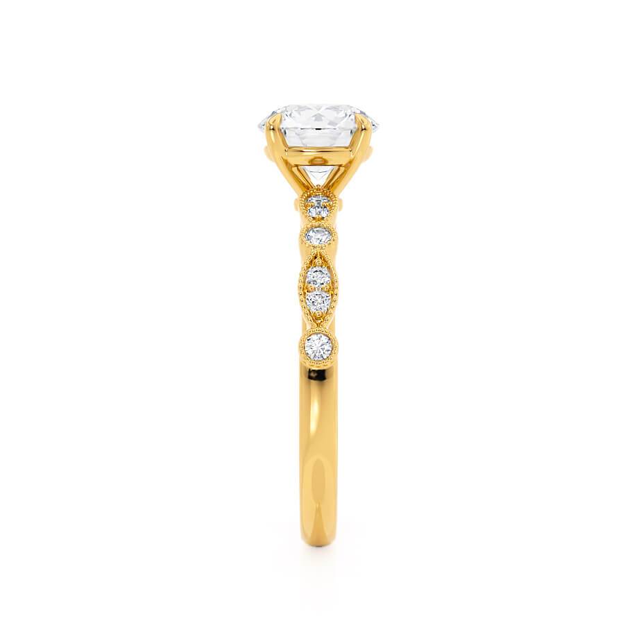 Round Pave Lab Grown Diamond Engagement Ring