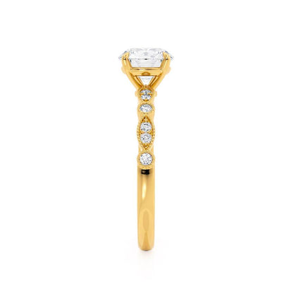 Round Pave Lab Grown Diamond Engagement Ring