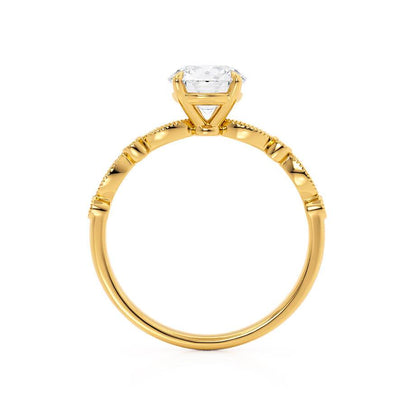 Round Pave Lab Grown Diamond Engagement Ring