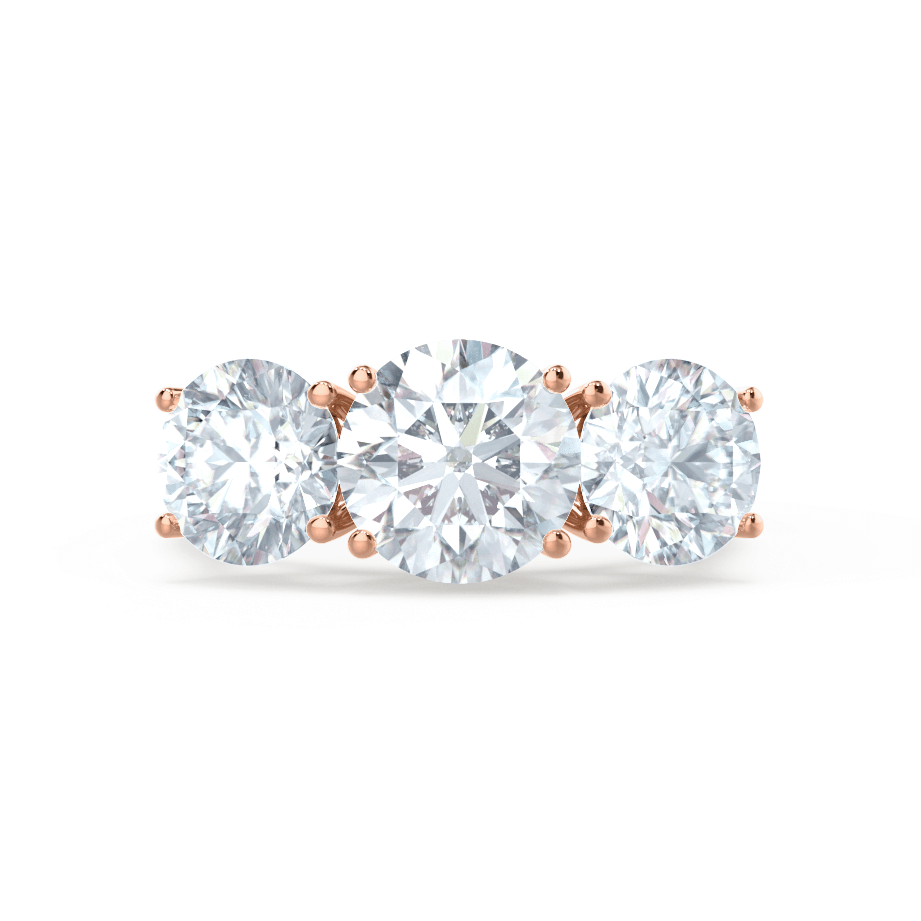 Round Three Stone Lab Grown Diamond Engagement Ring