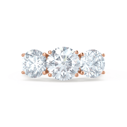 Round Three Stone Lab Grown Diamond Engagement Ring
