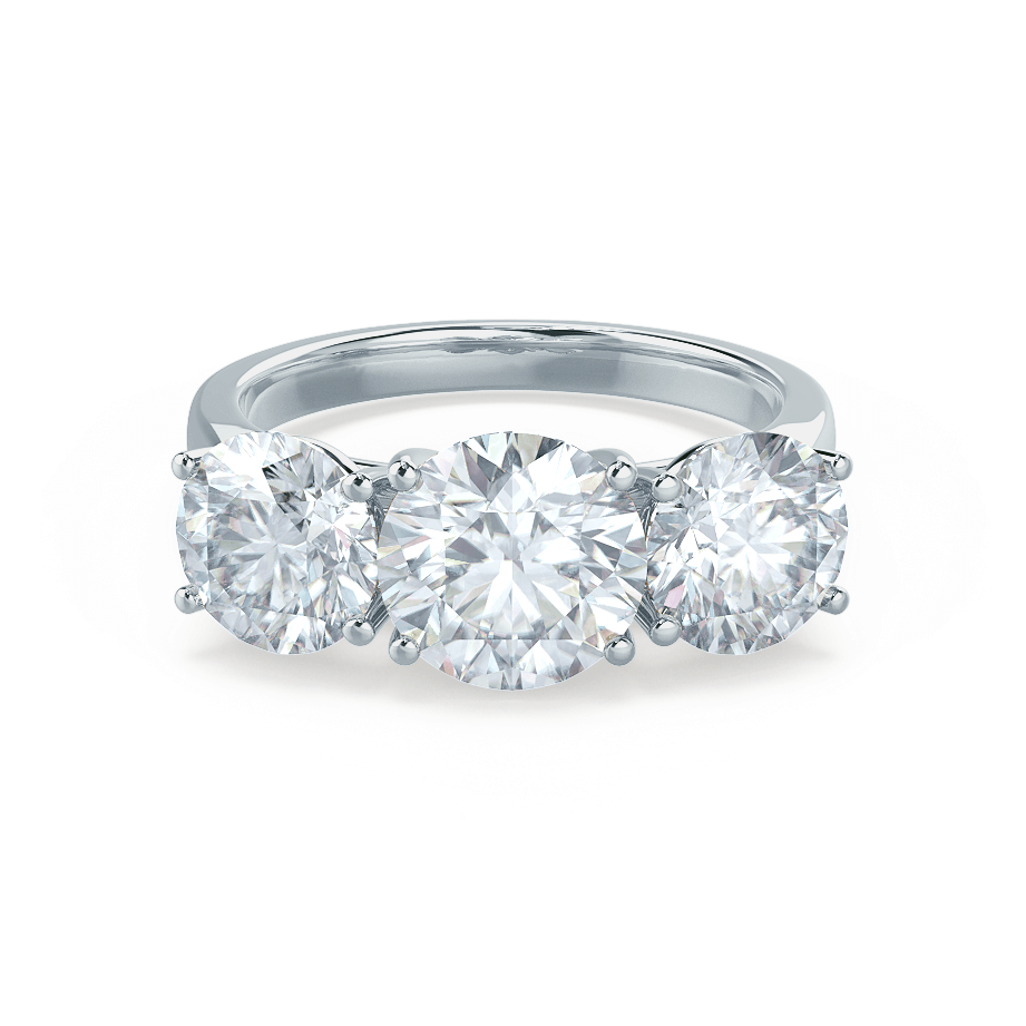 Round Three Stone Lab Grown Diamond Engagement Ring