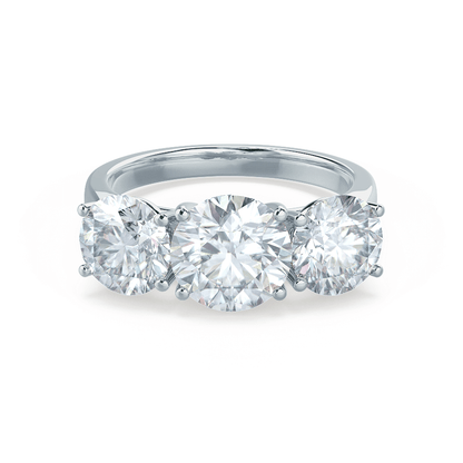 Round Three Stone Lab Grown Diamond Engagement Ring